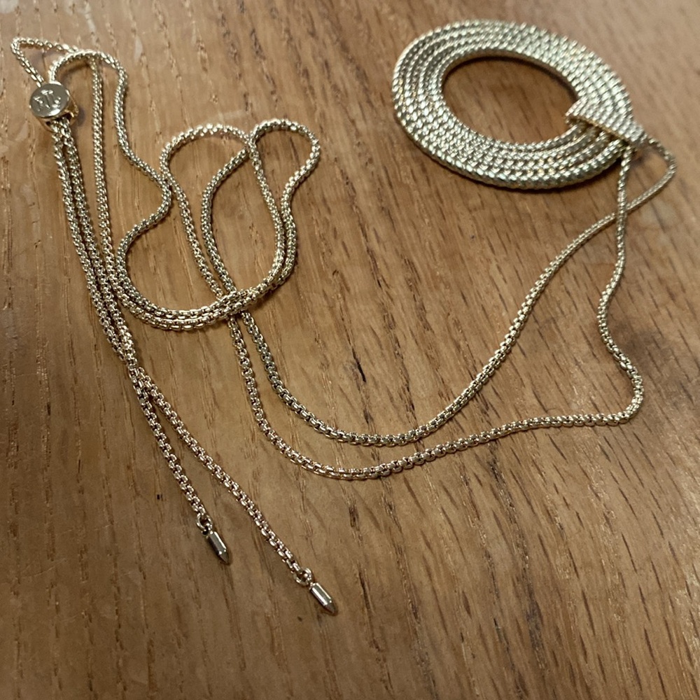 Lauren Ralph Lauren Gold-Tone Rope Multi-Row Open Circle 36” Pendant Necklace - Picture 15 of 16